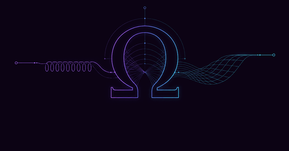 Omo (Ω) simbolis su kaitinimo spiralės ir mesh schema — coil varža elektroninėje cigaretėje